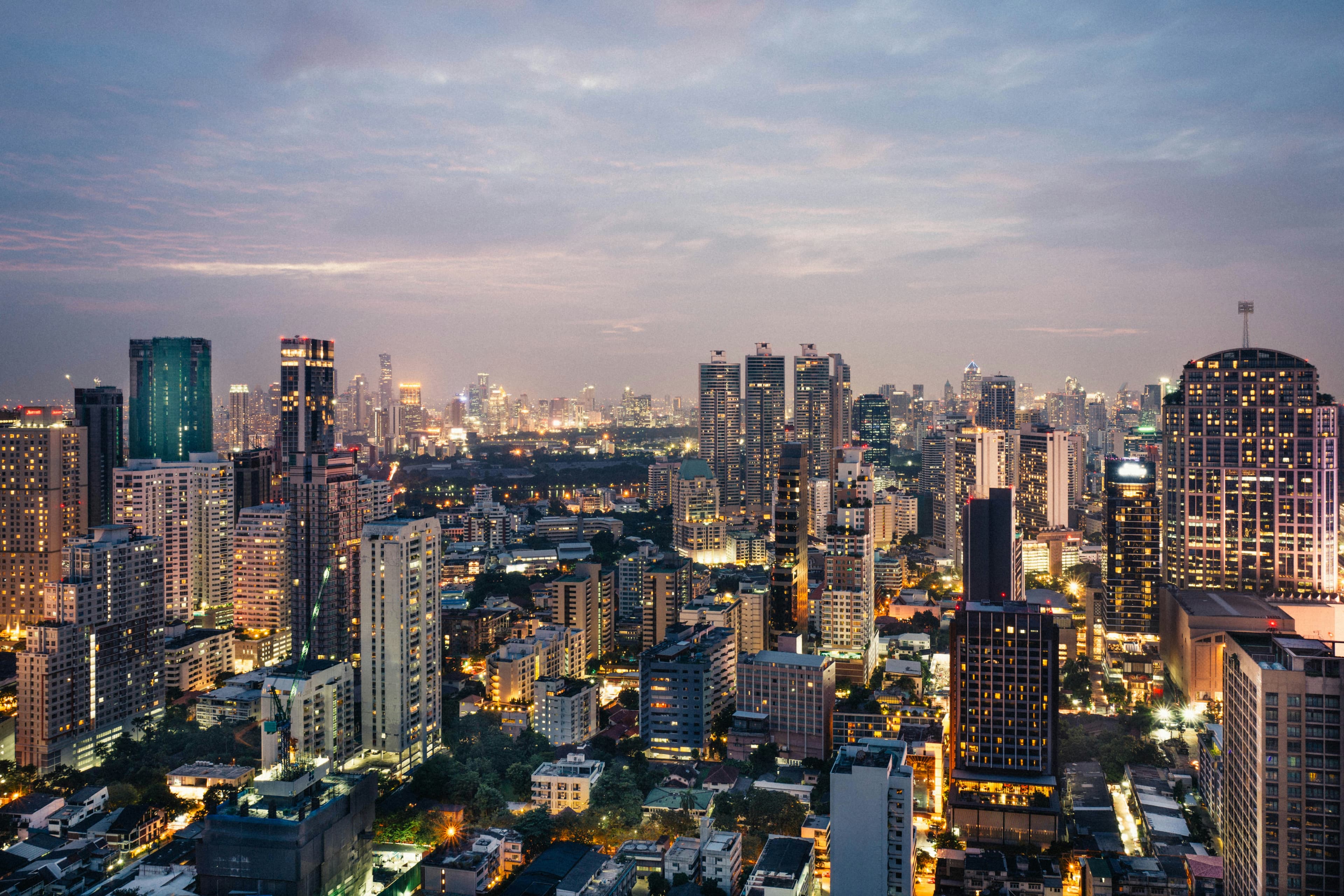 Bangkok skyline with modern apartments and condos